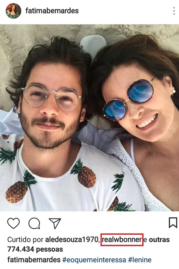 William Bonner surpreende ao curtir foto de Fátima Bernardes com novo namorado