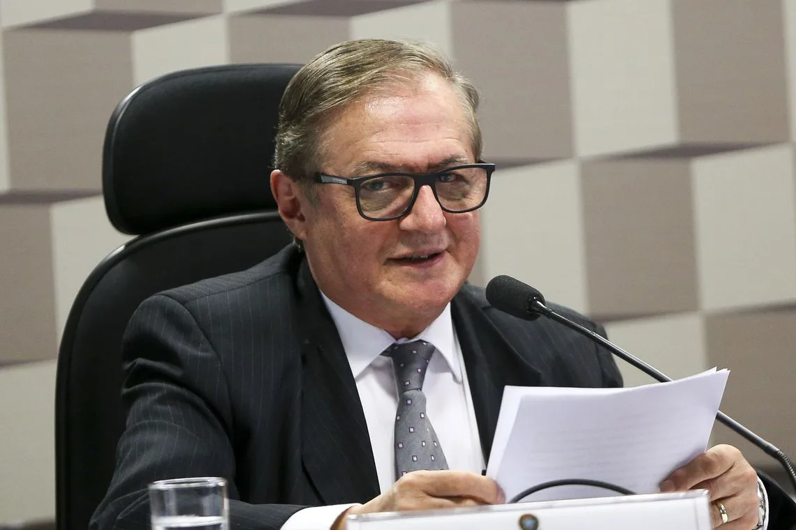 O ministro da Educação, Ricardo Vélez Rodríguez, durante audiência pública da Comissão de Educação, Cultura e Esporte (CE) do Senado