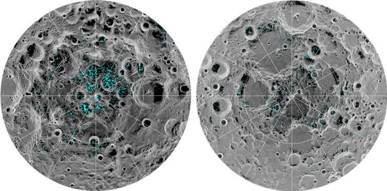 Nasa informa que a lua tem dois depósitos de gelo