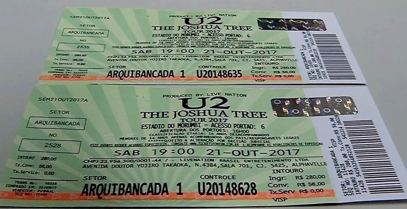 Bióloga capixaba perde mais de R$ 1 mil após comprar ingressos falsos para show do U2