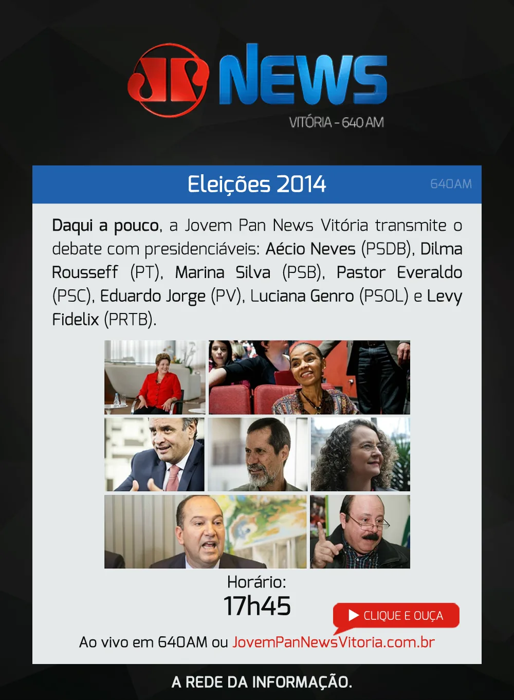 Rádio Jovem Pan News transmite debate com presidenciáveis. Acompanhe aqui!