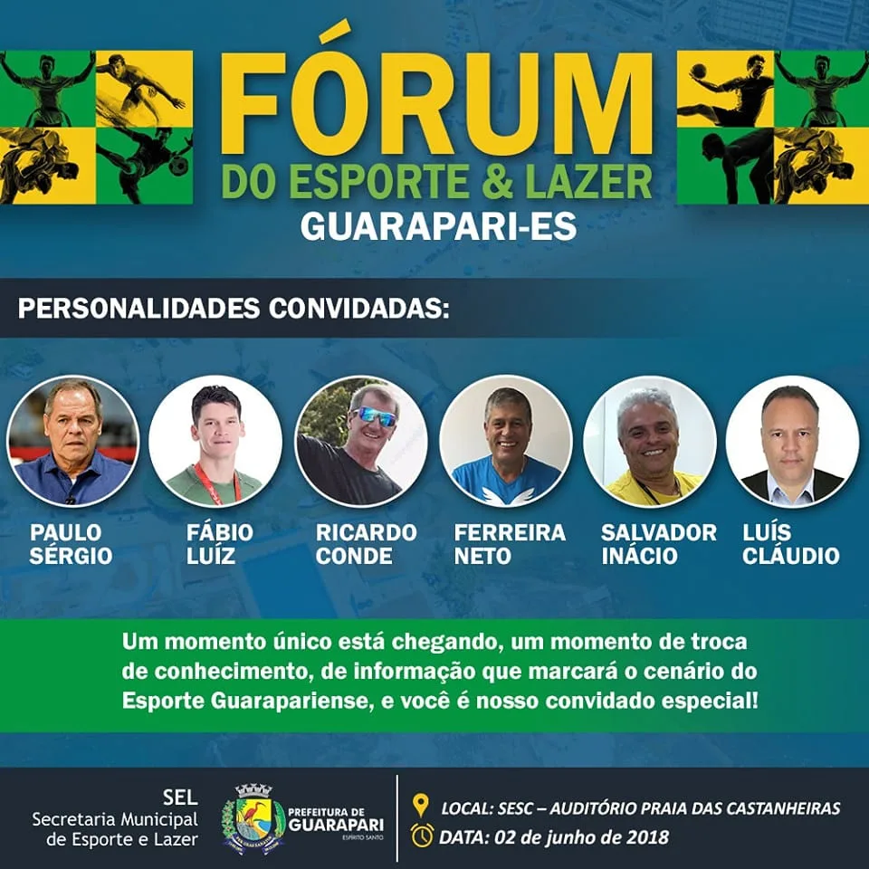 Prefeitura de Guarapari promove Fórum de Esportes aberto ao público com personalidades esportivas