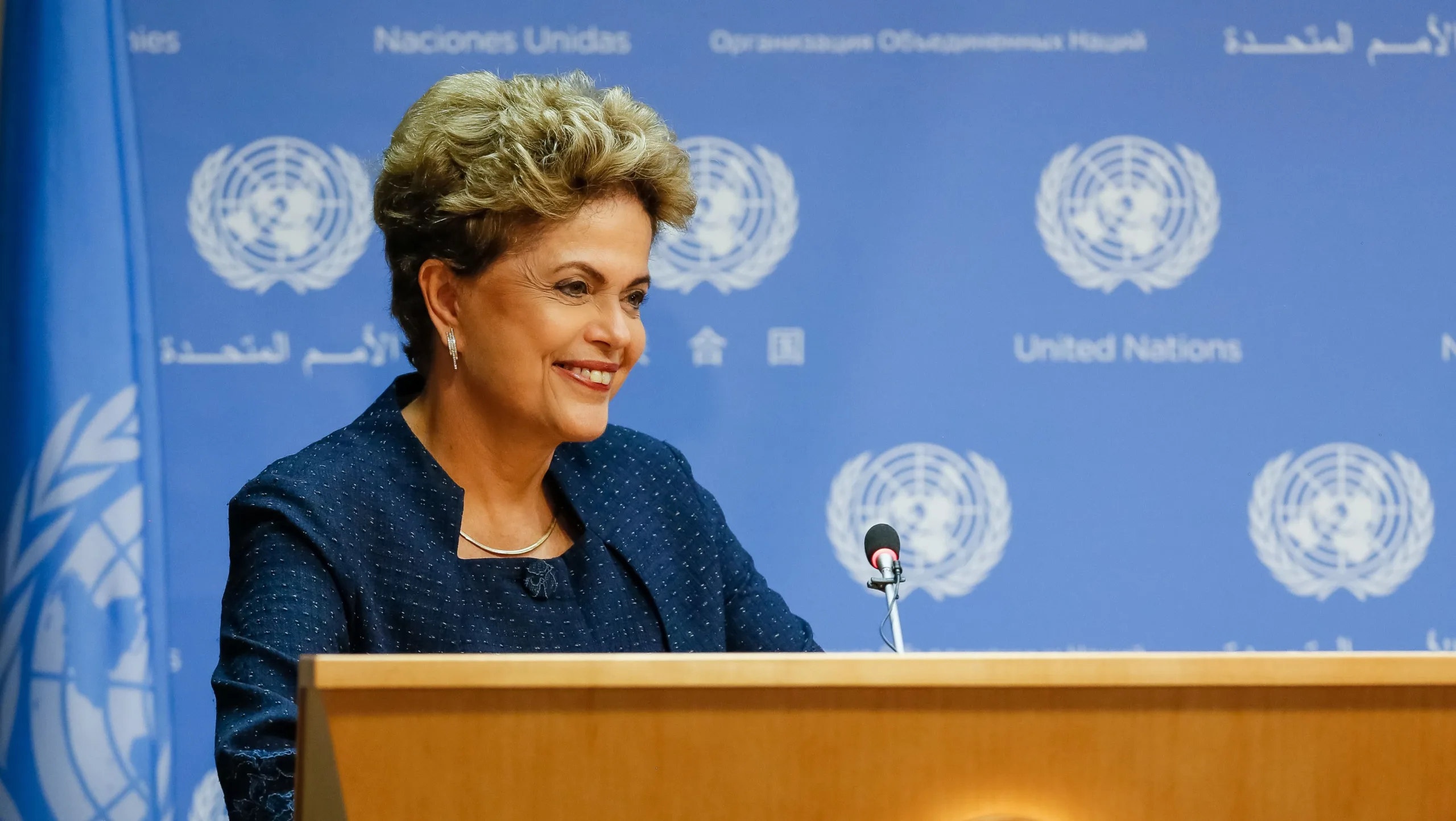 Nova Iorque – EUA, 27/09/2015. Presidenta Dilma Rousseff durante coletiva de imprensa na ONU. Foto: Roberto Stuckert Filho/PR