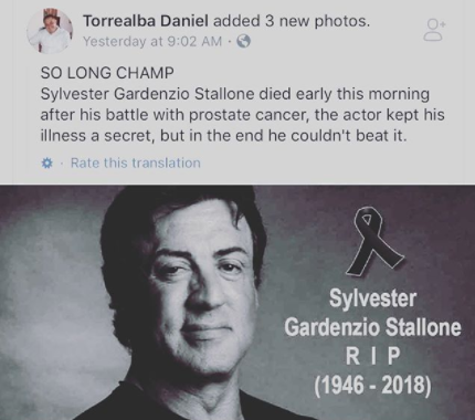 'Ignorem essa estupidez', diz Sylvester Stallone sobre boatos de morte