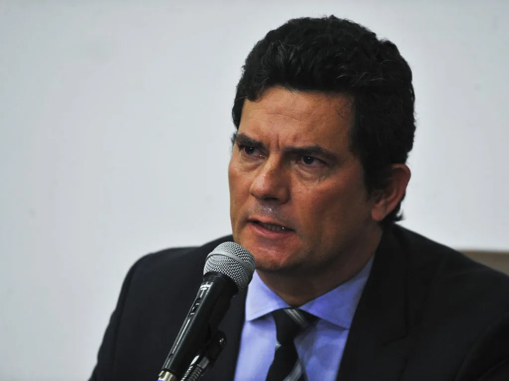 O ministro da Justiça e Segurança Pública, Sergio Moro, fala à imprensa