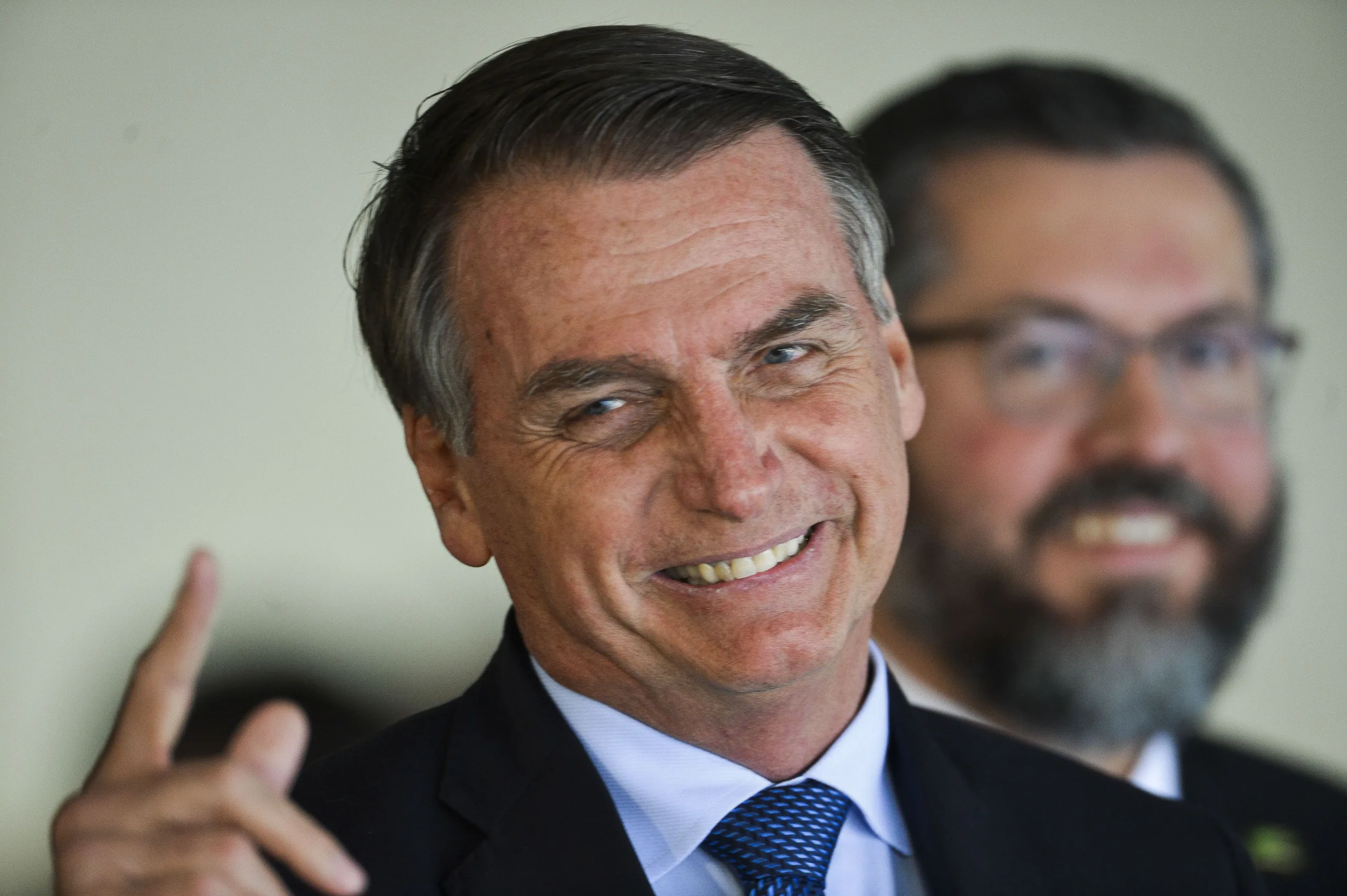 O presidente Jair Bolsonaro e o ministro de Relações Exteriores, Ernesto Araújo, recebem o presidente da Argentina, Mauricio Macri, para almoço no Palácio do Itamaraty.