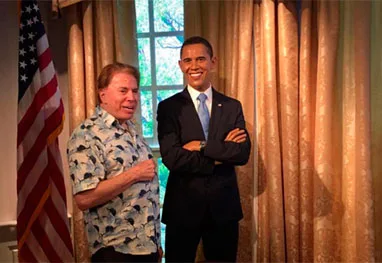 Durante as férias, Silvio Santos encontra Barack Obama