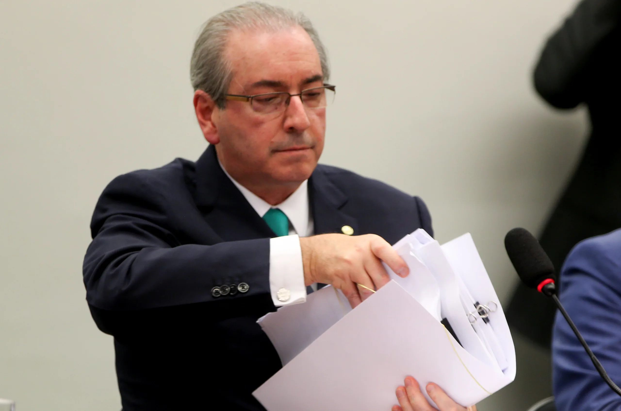 Brasília – Eduardo Cunha faz sua defesa no Conselho de Ética da Câmara (Wilson Dias/Agência Brasil)