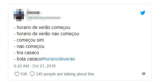 Internautas fazem piada nas redes após horário de verão fake