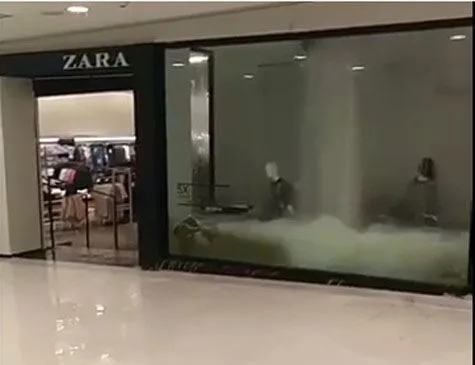 Boato: vídeo que mostra vazamento em loja do shopping capixaba é falso