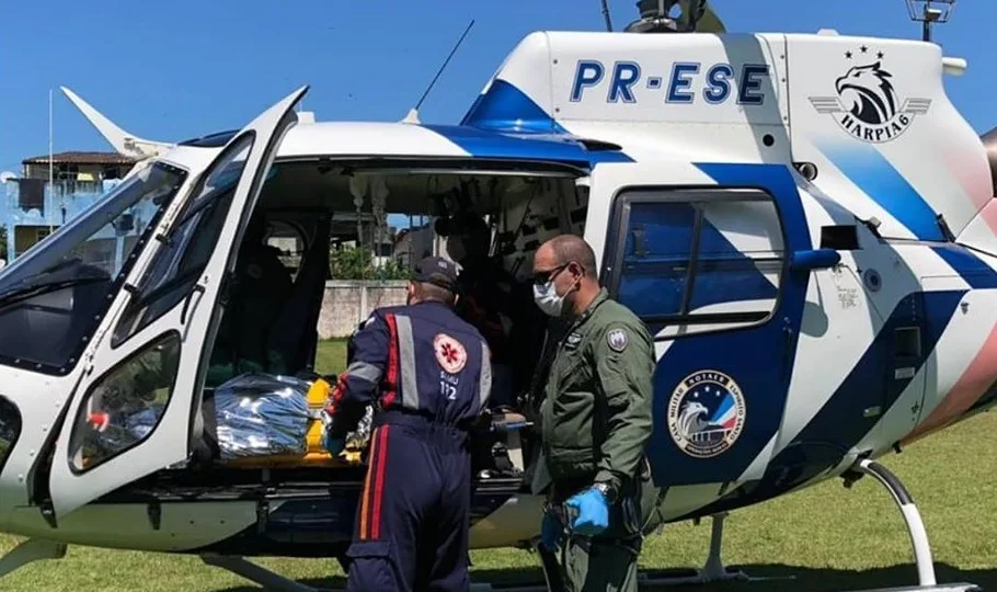 Idoso de 89 anos é resgatado pelo helicóptero do Notaer no sul do Espírito Santo