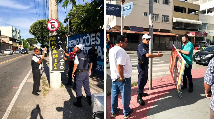 Placas irregulares são apreendidas pela Prefeitura de Vila Velha