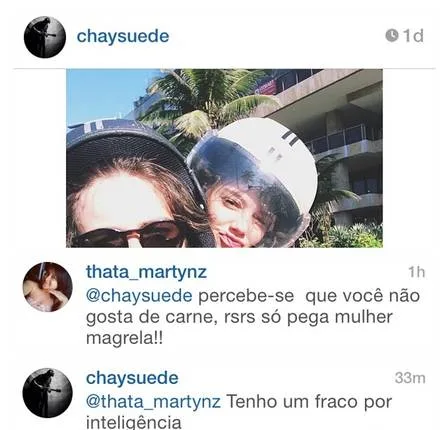 Chay Suede responde internauta após comentário ácido nas redes sociais