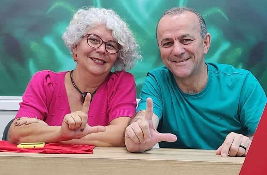 Célia e Helder Salomão em reunião do PT / crédito: PT