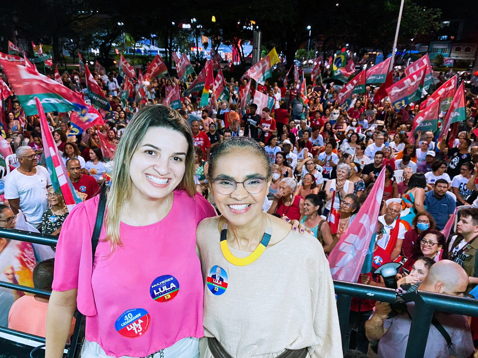 Laís e Marina em evento no Estado: aliança com o governo do ES