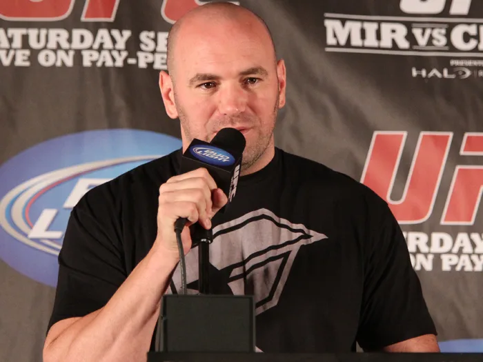 INDIANAPOLIS – SEPTEMBER 23: UFC President Dana White at the UFC 119 pre-fight press conference at The Old National Center on September 23, 2010 in Indianapolis, Indiana. (Photo by Josh Hedges/Zuffa LLC/Zuffa LLC via Getty Images) *** Local Caption *** Dana White