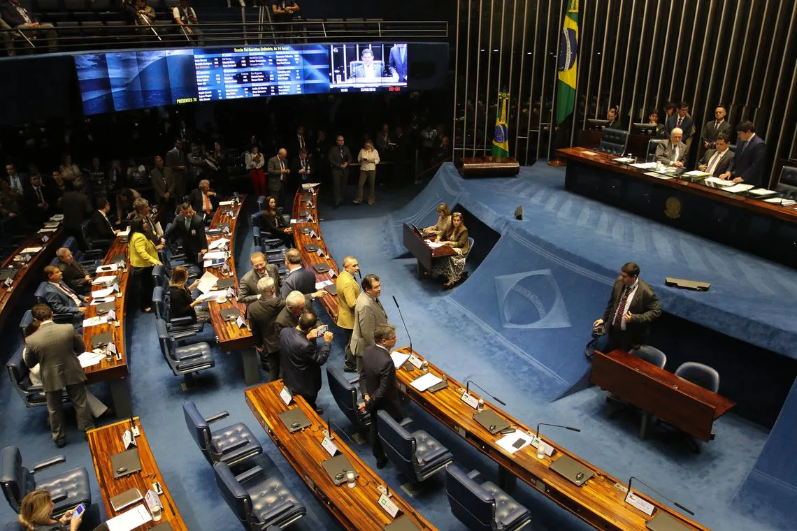 Plenário do Senado aprova MP que autoriza a participação de até 100% de capital estrangeiro em companhias aéreas brasileiras..