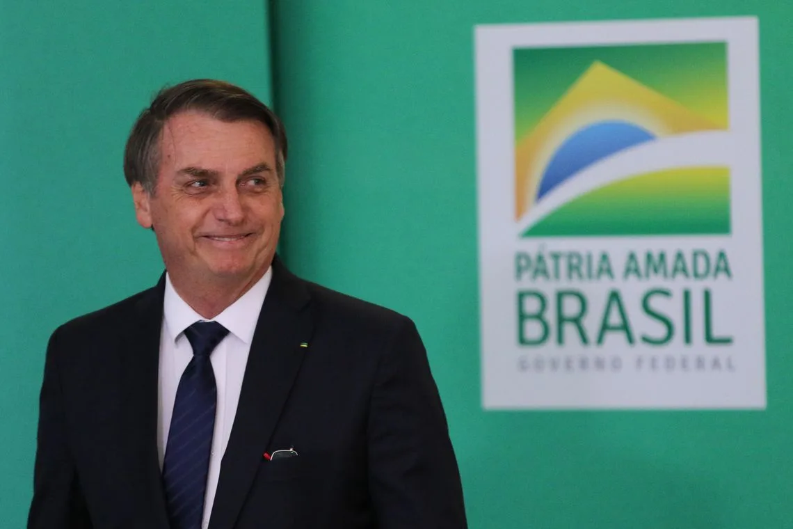 O presidente Jair Bolsonaro, assiste à apresentação da 2ª Fase da Campanha Publicitária da Nova Previdência.