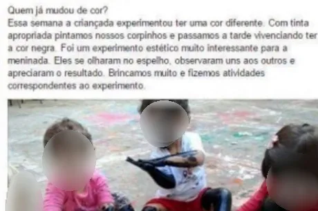 Escola infantil é acusada de racismo ao incentivar crianças a se pintarem de preto