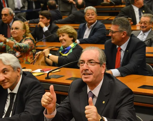 Brasília – Eduardo Cunha durante reunião do PMDB na Câmara. O Diretório Nacional do partido decidiu hoje (29) deixar a base aliada do governo da presidenta Dilma Rousseff (Fabio Rodrigues Pozzebom/Agência Brasil)