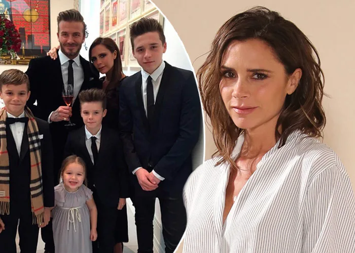 Fora da turnê das Spice Girls, Victoria Beckham posta foto com sua família reunida