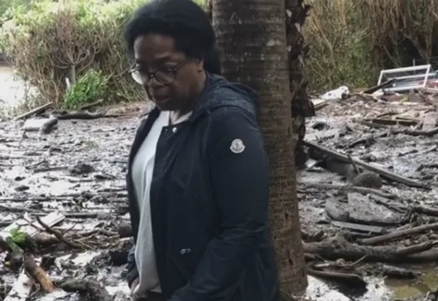 Em vídeo, Oprah Winfrey mostra casa devastada por causa de deslizamento