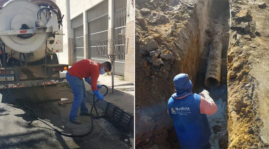 Semob realiza limpeza em bueiros para evitar alagamentos em período de chuva em Vila Velha