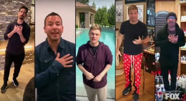 Backstreet Boys cantam o clássico 'I Want It That Way' com a participação dos filhos em show feito de casa