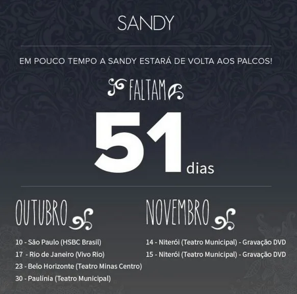 Sandy promete voltar aos palcos em grande estilo