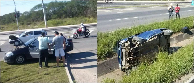 Acidente na Darly Santos, em Vila Velha, chama atenção de motoristas