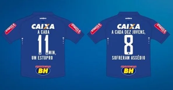 Cruzeiro faz homenagem histórica na camisa e lembra violência contra mulher