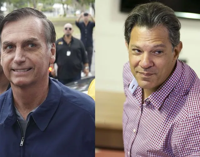 Candidatos à Presidência Jair Bolsonaro (PSL) e Fernando Haddad (PT).