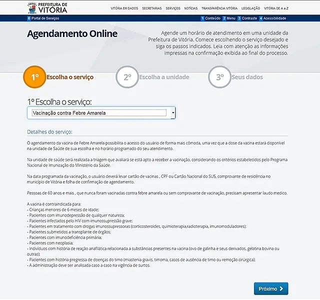 Agendamento Online para Vacinação contra a Febre Amarela