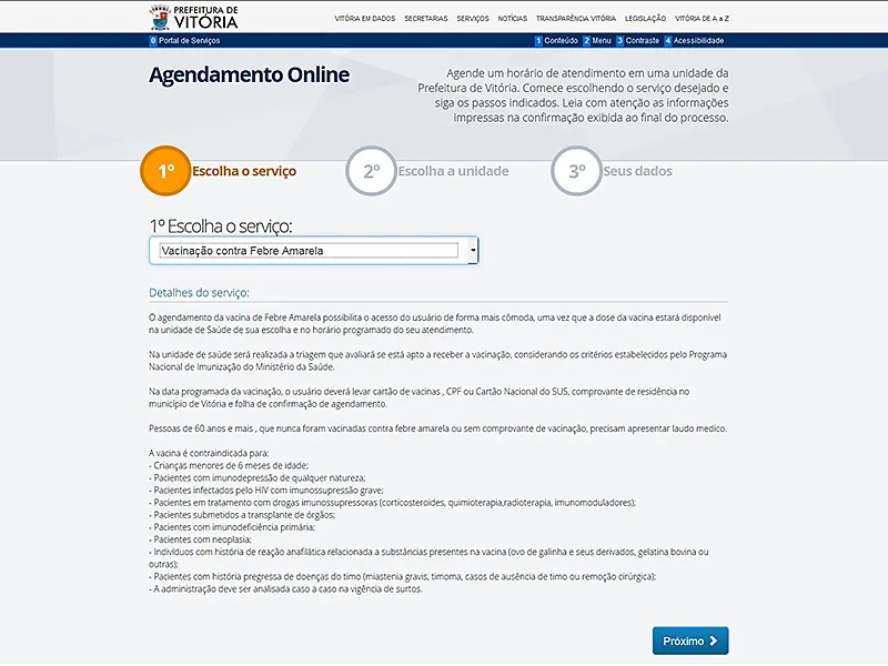 Agendamento Online para Vacinação contra a Febre Amarela