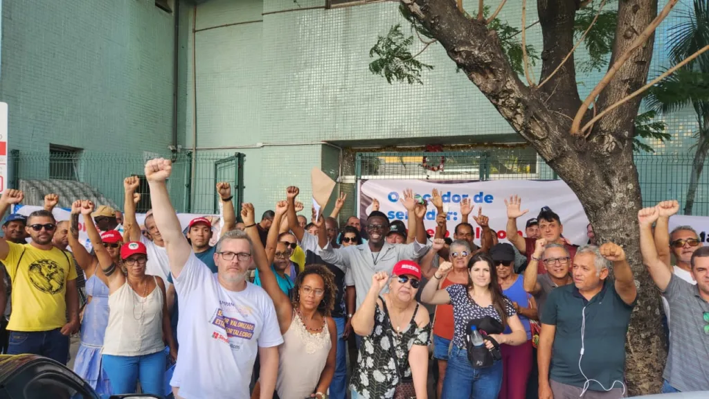 Protesto contra secretário Marcelo Calmon / crédito: Sindipúblicos