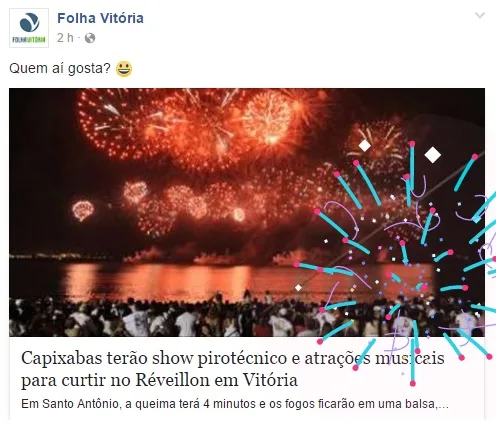 Recurso do Facebook celebra Réveillon com 'fogos de artifício' virtuais