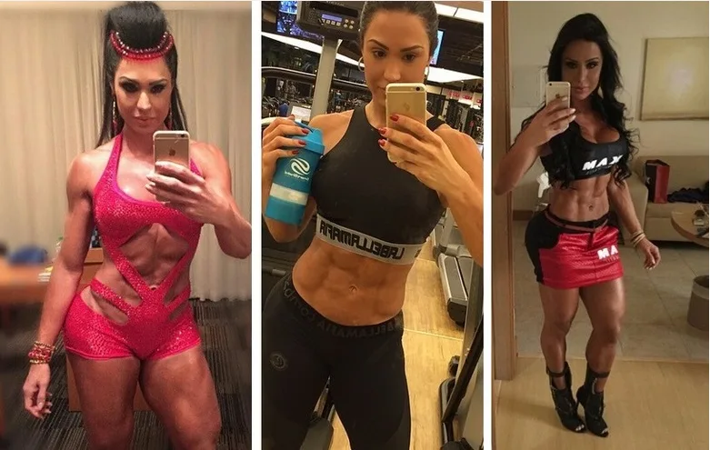 Gracyanne Barbosa exibe musculos definidos nos looks