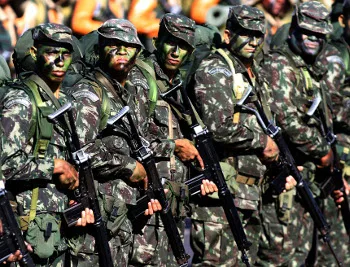 Members of the army take part at Brazil’s Independence Day parade in Brasilia, Brazil, Tuesday, Sept. 7, 2010. Brazil is celebrating 188 years of Independence. (AP Photo/Eraldo Peres)