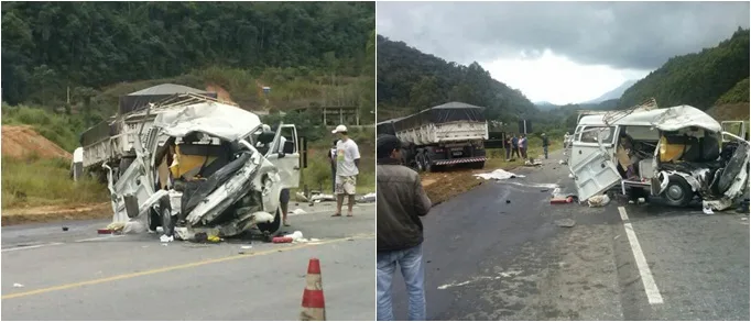 Um morto e três feridos em grave acidente com carreta no interior do ES