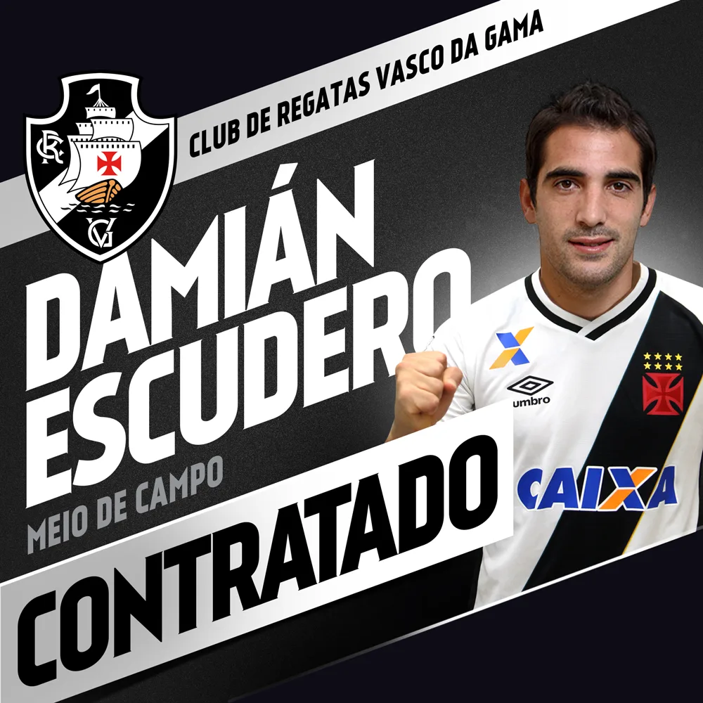 Vasco anuncia o meia Escudero como primeiro reforço para 2017