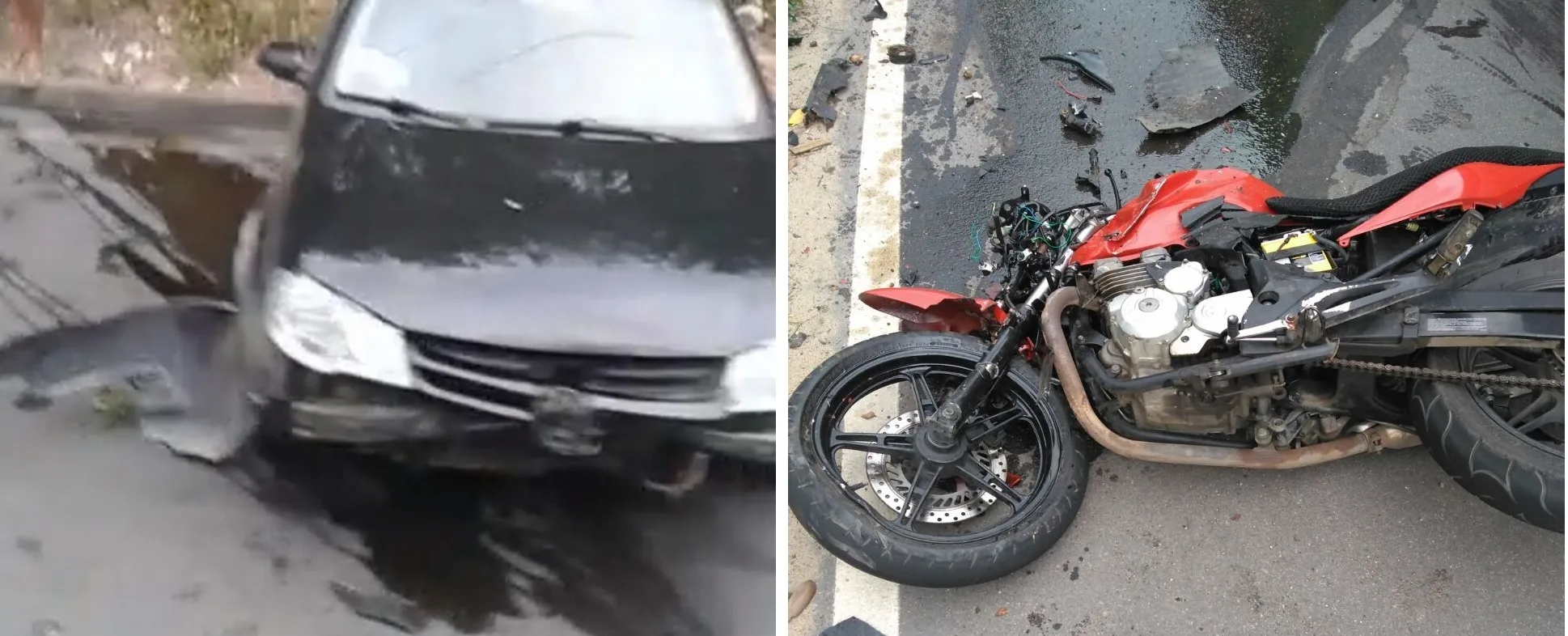 Motociclista morre em grave acidente com carro na Serra