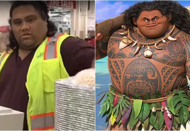 Meninas acham que funcionário de supermercado é Maui, de 'Moana'