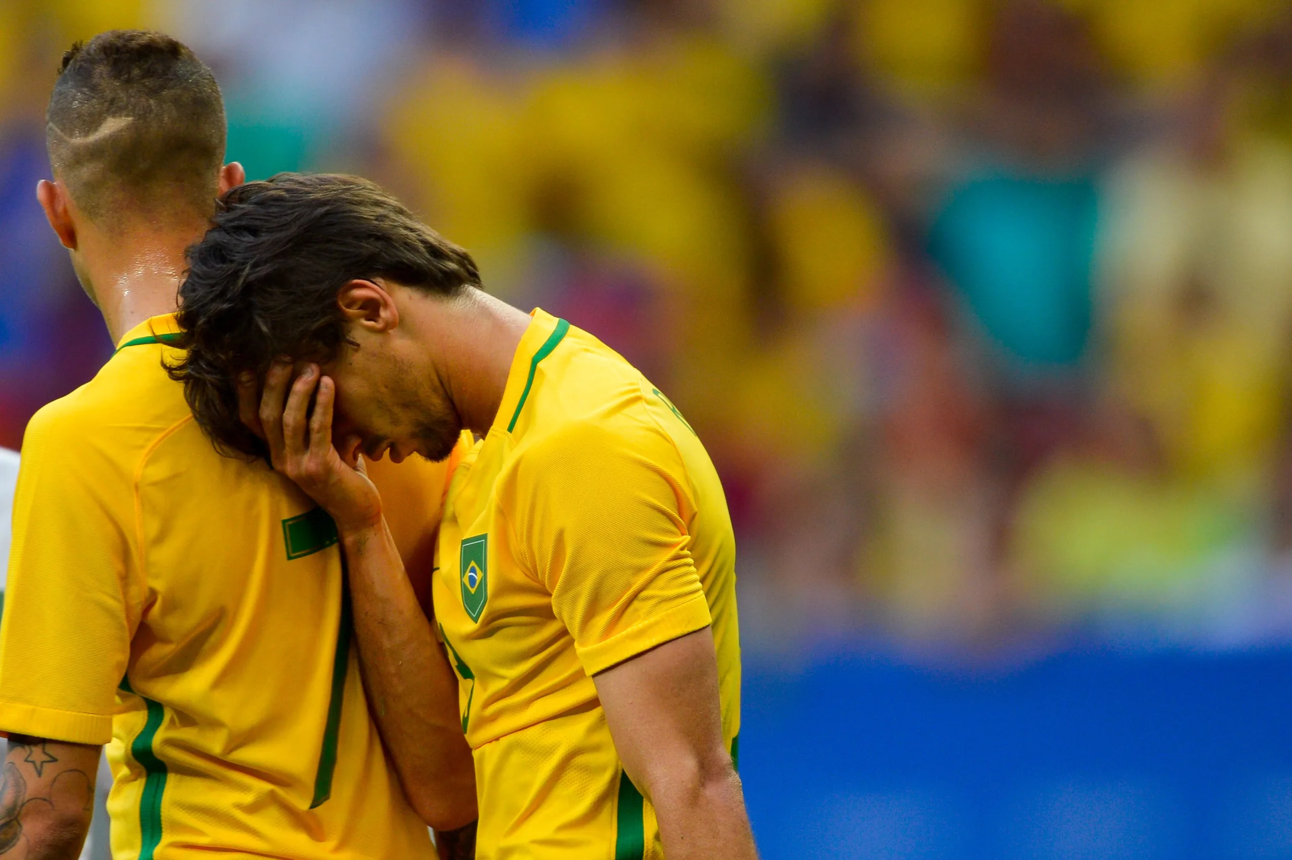 Brasília – Futebol masculino da seleção brasileira, deu o seu pontapé inicial na Olimpíada Rio 2016, em uma partida contra a África do Sul, no Estádio Mané Garrincha (Marcelo Camargo/Agência Brasil)