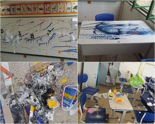 Vândalos promovem quebra-quebra em oito salas de aula em escola de Vila Velha