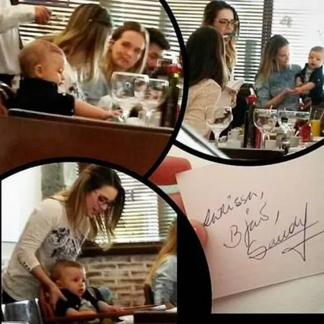 Em almoço com atriz, Sandy é clicada junto com filho