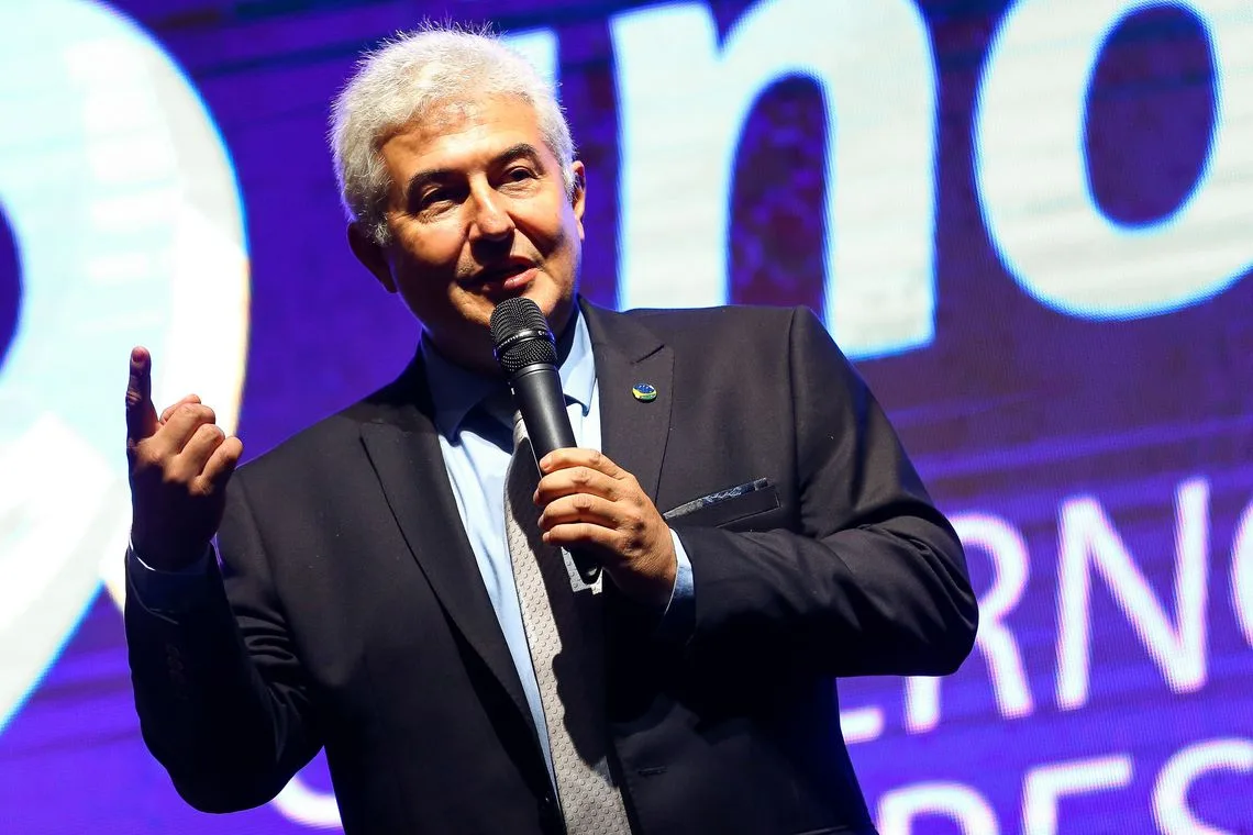 O ministro da Ciência, Tecnologia, Inovações e Comunicações, Marcos Pontes, durante a abertura da 5ª Semana de Inovação