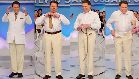 Silvio Santos abre o zíper e simula strip-tease durante programa ao vivo