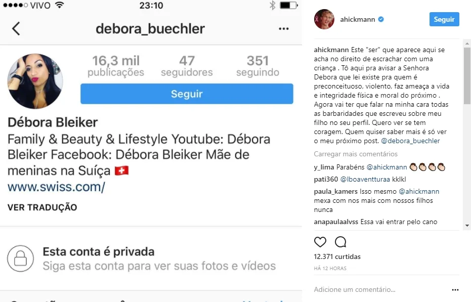 Ana Hickmann se revolta e dispara contra seguidora que xingou seu filho em rede social