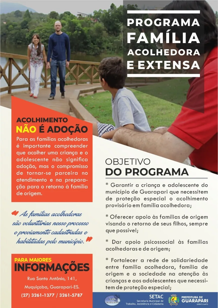 Guarapari realiza cadastramento do Programa Família Acolhedora e Extensa