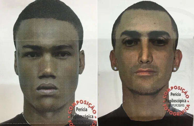 Polícia divulga retrato falado de dupla suspeita de estuprar menina de 13 anos em Jardim Camburi